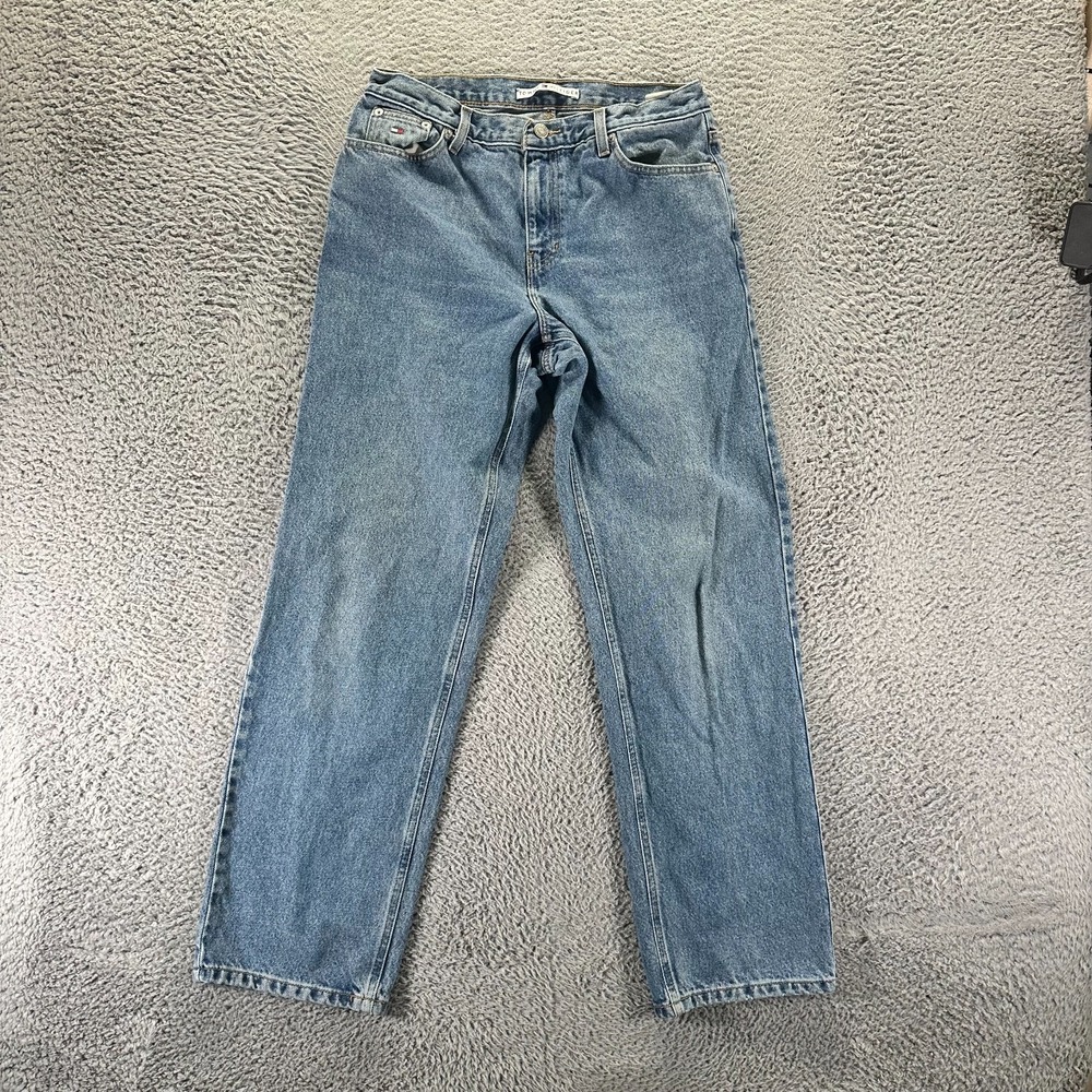 Tommy Hilfiger Jeans Womens 8 Blue Cotton Denim Straight Leg Faded Workwear